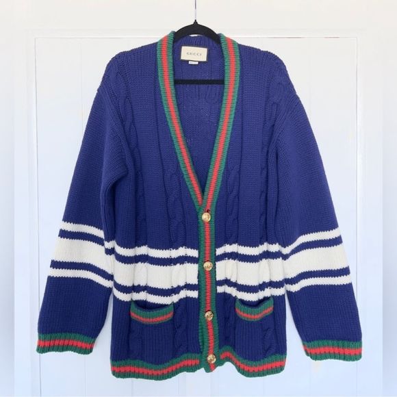GUCCI Wool Cardigan With Patches - Picture 3 of 9